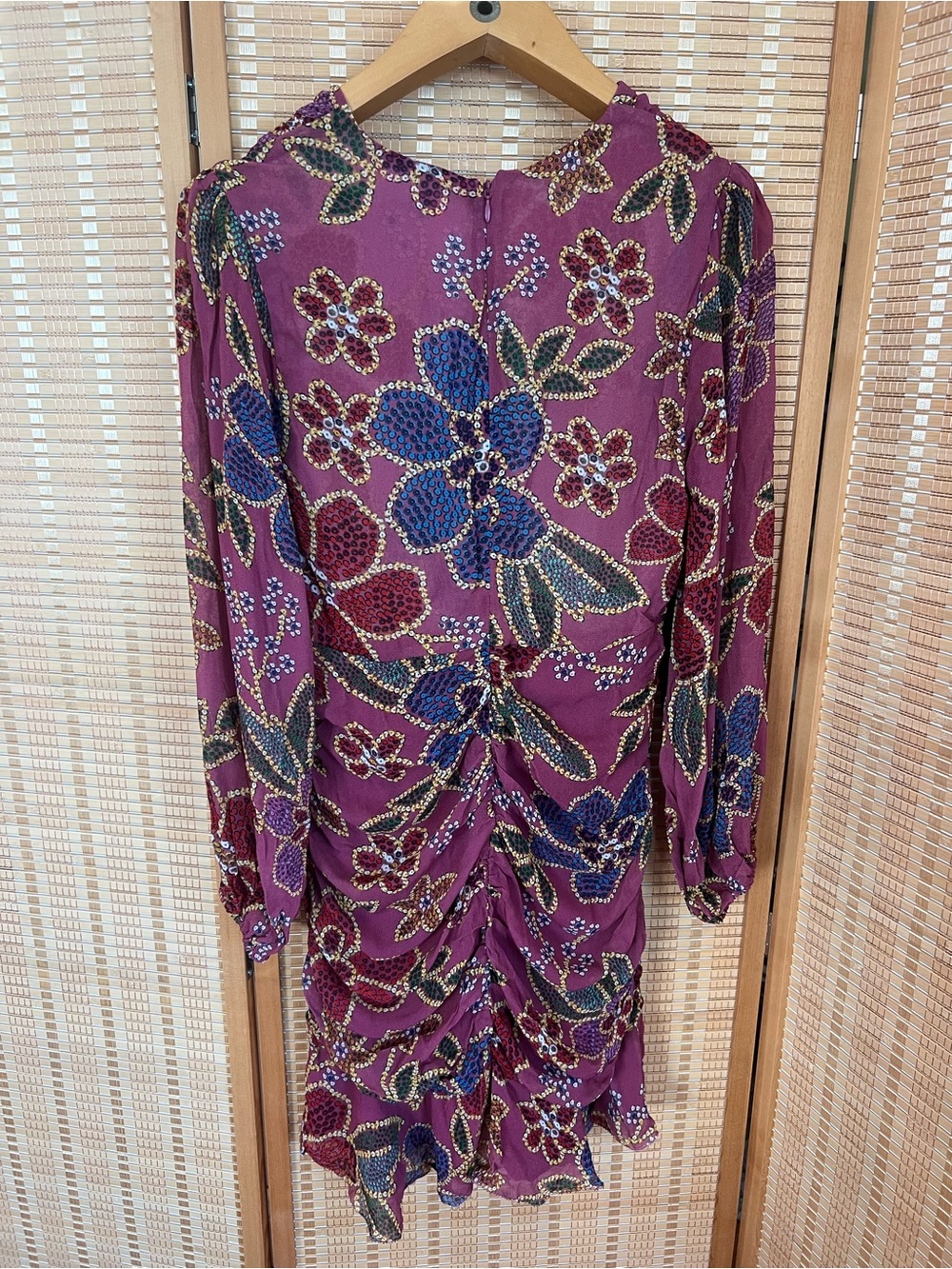 FARM Rio Purple Floral Sparkle Mini Dress M - Picture 5 of 9